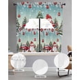 thumbnail image 2 of Teal Christmas Swag Kitchen Curtains Sets for Windows 24 Inch Length, Xmas Snowman Truck Tree Balls Short Window Curtain Panels Swags Valances and Tiers 3 Piece Set for Cafe/Dining Room, 2 of 5