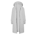 thumbnail image 5 of qolati Women's Casual Zip Up Hoodies Fall Winter Long Length Hooded Cardigan Pockets Long Sleeve Drawstring Hoodie Dress Oversized Sweatshirt Coats, 5 of 6
