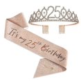 thumbnail image 5 of Birthday Sash And Tiara Rose Gold Birthday Sash Crown 40 & Fabulous Shoulder Strap And Tiara For Women, 5 of 5