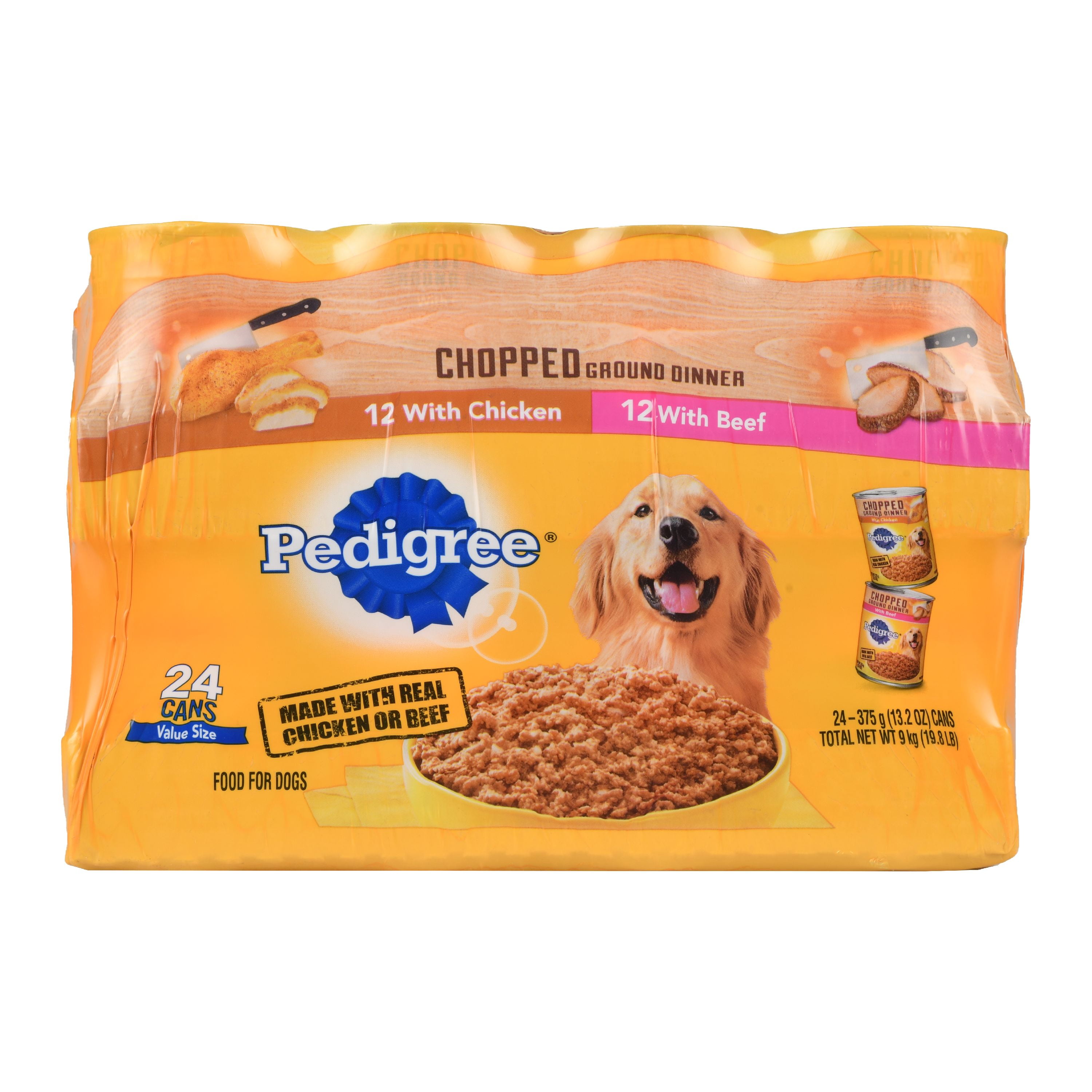PEDIGREE CHOPPED GROUND DINNER Adult Canned Wet Dog Food Variety Pack
