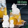 thumbnail image 2 of Molde para cubitos de hielo Admaison con forma de gato 3D de silicona con embudo, 2 of 7