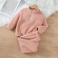 thumbnail image 3 of Cethrio Boys Fleece Outfit Sets, 2 Piece Half Zip Long Sleeve Sweatshirts and Sweatpants Sets Pink Size 3-4 T, 3 of 8