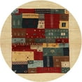 thumbnail image 1 of Ahgly Company Machine Washable Indoor Round Contemporary Red Brown Area Rugs, 6' Round, 1 of 7