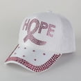 thumbnail image 2 of WMNTST Women's Rhinestone Baseball Cap Cancer Awareness Ribbon All-Season Cap Sparkly Classic Athletic Leisure Dad Hat, 2 of 4