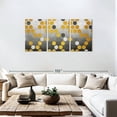thumbnail image 3 of Elephant Stock Abstract Geometric Hexagons Wall Art - Horizontal Multi Panel Canvas - Living Room Wall Decor - Abstract Multi Panel - Orange And Gold Decor - 74" x 36", 3 of 8