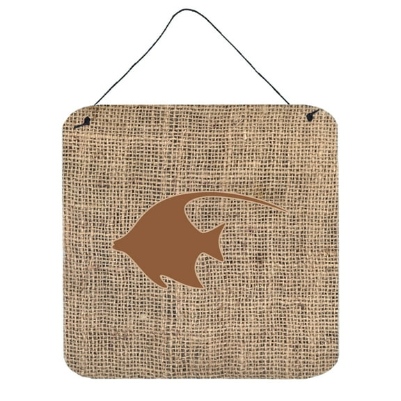 Fish - Angel Fish Burlap and Brown BB1019 Wall or Door Hanging Prints