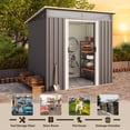 thumbnail image 4 of Lofka 6’x4’ Outdoor Storage Shed with Sliding Lockable Doors, Garden Metel Sheds for Backyard, Patio, Dark Gray, 4 of 6