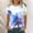 Blue, variant on Aloohaidyvio Tops,Womens Short Sleeve Round Neck Printed Loose Tops Blouse T-Shirt