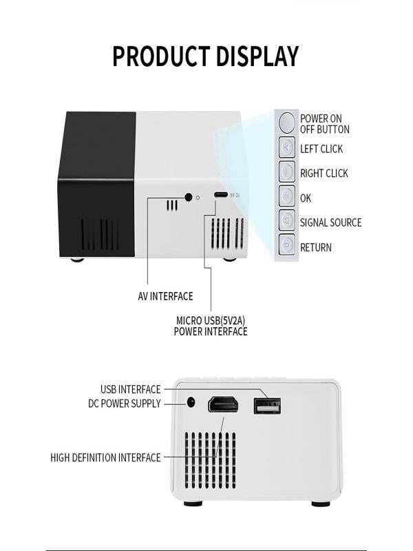 Full HD Portable Mini Projector,LED portable projector meets US standards, Upgraded Bluetooth Movie Projector with Screen,Indoor & Outdoor Use