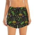 thumbnail image 2 of Vsdgher Carnival Mardi Gras3 Print Women's Running Double Layer Shorts High Waisted with Pockets Elastic Yoga Workout Athletic Gym Sports, 2 of 8