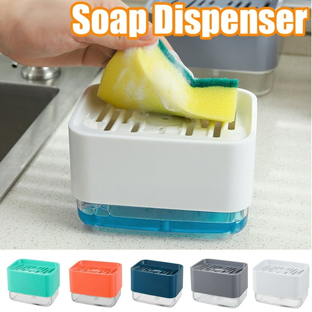 Travelwant Dish Soap Dispenser with Sponge Holder for Kitchen