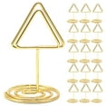 thumbnail image 1 of CIMAXIC Wedding 20pcs Gold Triangle Metal Note Card Holders Wire Picture Holders Stand Memo Clips For Wedding Table Numbers And Buffet Food Labels For Christmas Thanksgiving Table Decor, 1 of 5