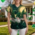 thumbnail image 5 of felwors Plus Size Scrubs for Women Stretch V Neck Pattern Short Sleeve Nurse Tops Cute Animal Print Nursing Top with Pockets (Dark Green, XXXL), 5 of 6