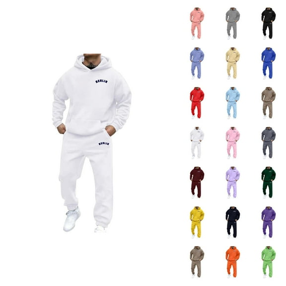 Men's And Women's Autumn And Winter Fashion Casual Letter Printed Sports Long Sleeved Hoodie Set Men Cotton Fleece Hooded Sweatshirt