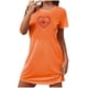 thumbnail image 2 of Camisón corto de San Valentín para mujer, talla grande, estampado en el pecho, cuello redondo, manga corta, 2 of 3