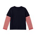 thumbnail image 5 of Fozruso Boys Striped Long Sleeve T-Shirts Casual Round Neck Pullover Tee Shirt Tops Fall Outfits, 5 of 7