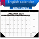 thumbnail image 1 of Calendario de pared creativo Calendario de escritorio simplificado con cuenta regresiva de 18 meses en inglés, 1 of 5