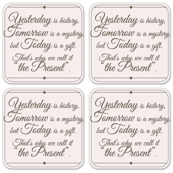 Vinyl Drink Coasters - Set of 4 - Yesterday is History