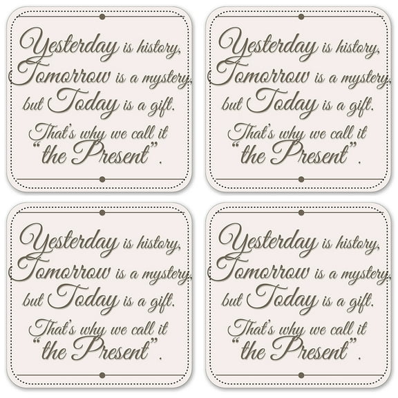 Vinyl Drink Coasters - Set of 4 - Yesterday is History