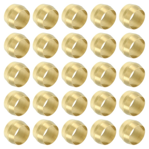 Uxcell 70Pcs Brass Compression Sleeves Ferrules Brass Ferrule Fitting for 8mm OD Tube