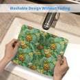 thumbnail image 5 of Pineapple Computer Mouse Pad Leaf Plants Tropical Fruit Cartoon Mint Green Yellow Wipeable Polyester Rubber Decorative Desk Mat Perfect for Home Library or Office Work (9.5"x7.9"), 5 of 6