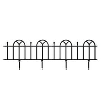 Pure Garden 4-Piece Flower Bed Edging - Interlocking No-Dig Fence (Black)