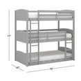 thumbnail image 4 of Living Essentials by Hillsdale Alexis Wood Arch Triple Twin Bunk Bed, Gray, 4 of 16