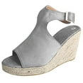 thumbnail image 2 of HAOTAGS Wedge Sandals for Women Fish Mouth Casual Beach Shoes Gray Size 4.5, 2 of 5