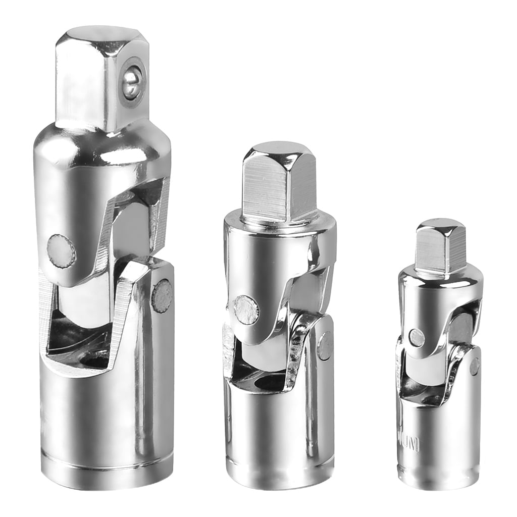 3Pc 1/4 3/8 1/2 Dr Chrome Magnetic Universal Joint Set 