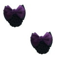 thumbnail image 3 of relayinert Cloth Elegant And Professional Bow Hair Net For Stylish Ladies Wide Application Bow Work Hair Clips Two Bows-dark purple 2Set, 3 of 6