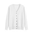 thumbnail image 3 of Womens Casual Crewneck Long Sleeve Open Front Knitted Cardigans Lightweight Button Down Sweater Cardigans Outerwear Tops, 3 of 9