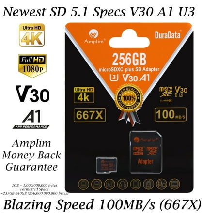 256gb Micro Sd Card Plus Adapter Amplim 100mb S Microsdxc Card
