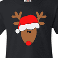 thumbnail image 4 of Inktastic Christmas Cute Reindeer in Santa Hat Youth T-Shirt, 4 of 5