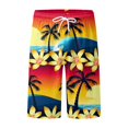thumbnail image 4 of JAJAHO Mens Hawaiian Shorts Summer Beach Vacation Clothes Tropical Print Loose Fit Drawstring Shorts Trendy Bottoms, 4 of 5