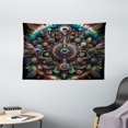thumbnail image 2 of Ambesonne Hippie Tapestry Wall Hanging, Modern Trippy Design Peacock, 60"x40", Seafoam Multicolor, 2 of 4