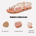 thumbnail image 3 of Ataiwee Women's Flat Slide Sandals - Fashion Casual Braided Toe Ring Cute Summer Shoes., 3 of 6