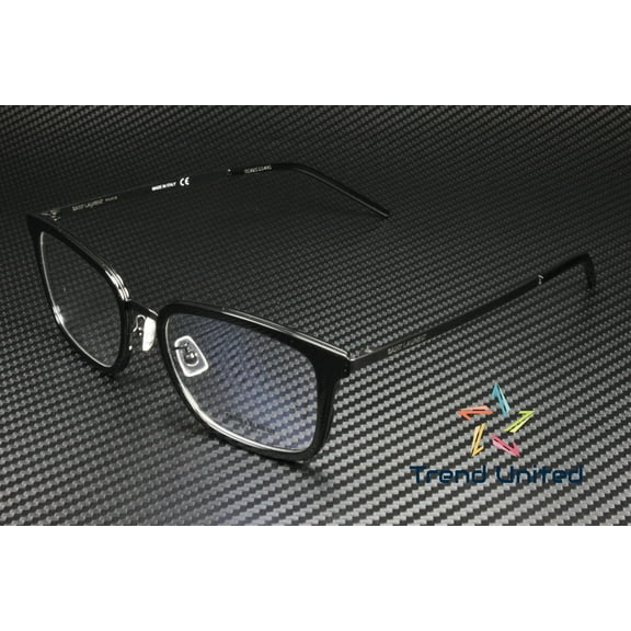 SAINT LAURENT SL 452_F SLIM 001 Square Black Matt Demo Lens 54 Unisex Eyeglasses