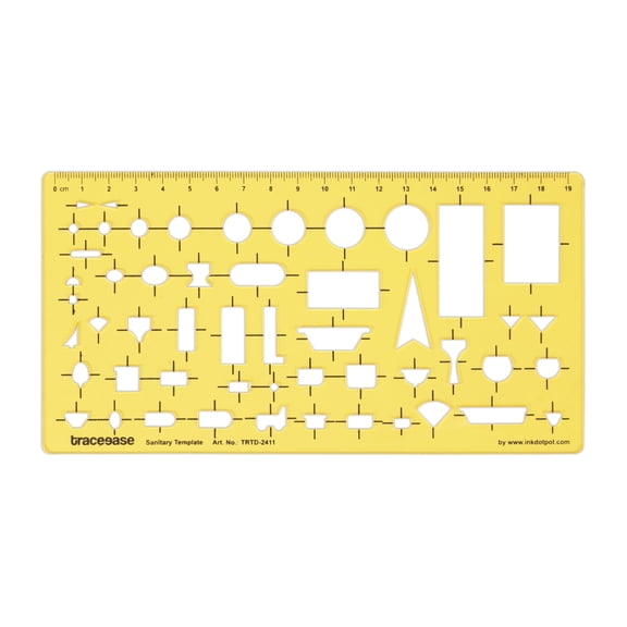 Traceease House Plan,Interior Design Drafting Ruler Tools-Sanitary Stencils Plumbing Layout Template