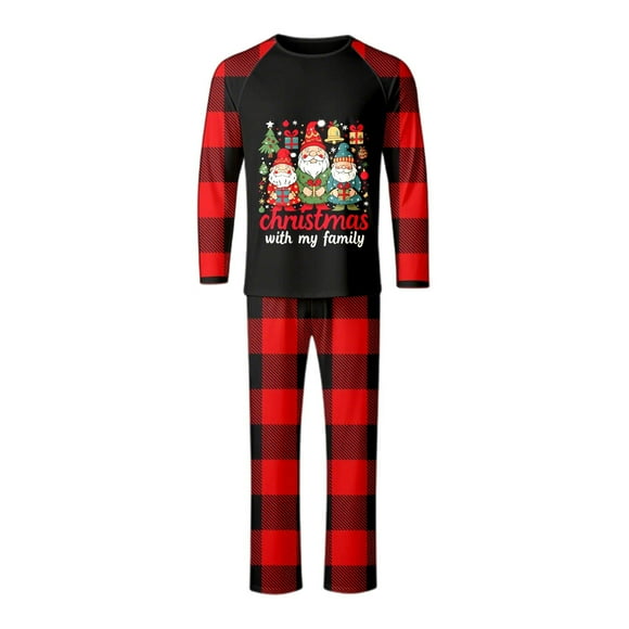 LUOGENLI Matching Family Christmas Pajamas Sets Family Matching Pajamas Father Son Holiday Party Sleepwear Cozy Home Loungewear for Winter Year Celebration Red Size S