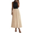 thumbnail image 1 of Vestido Maxi PRETTYGARDEN Sin Mangas Patchwork Flowy Beige XXL, 1 of 8