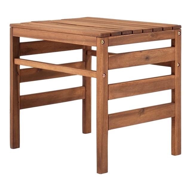 Walker Edison Modular Outdoor Acacia Side Table in Brown