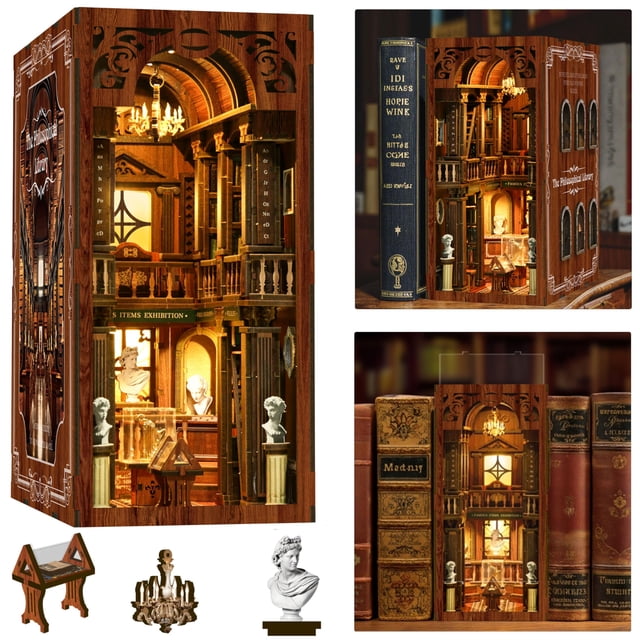 Juego de cuadernos ISSEVE para casa de muñecas, rompecabezas de madera, 3D, para casa de muñecas