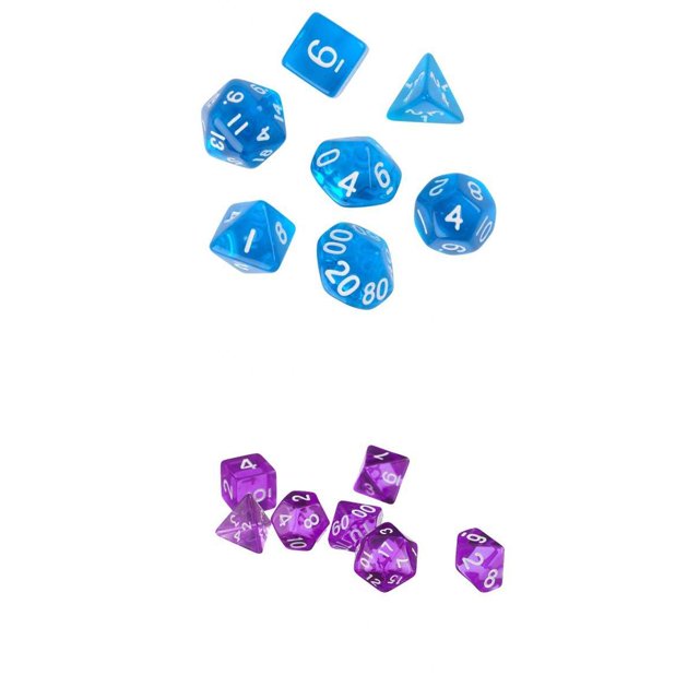Paquete de 14 Dados Poliédricos Baoblaze D8 D10 D12 D20 Morado Juego de Dados Poliédricos