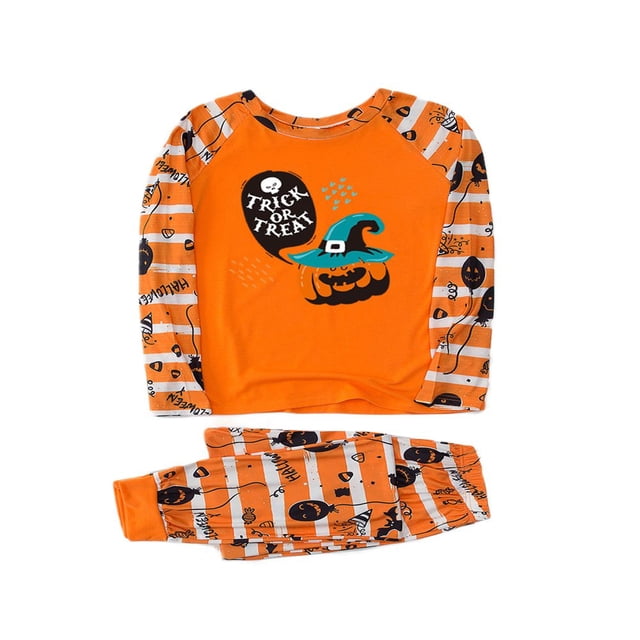 Pull et Pantalon de Nuit à Manches Longues Halloween Printe Family Pyjamas Matching Set