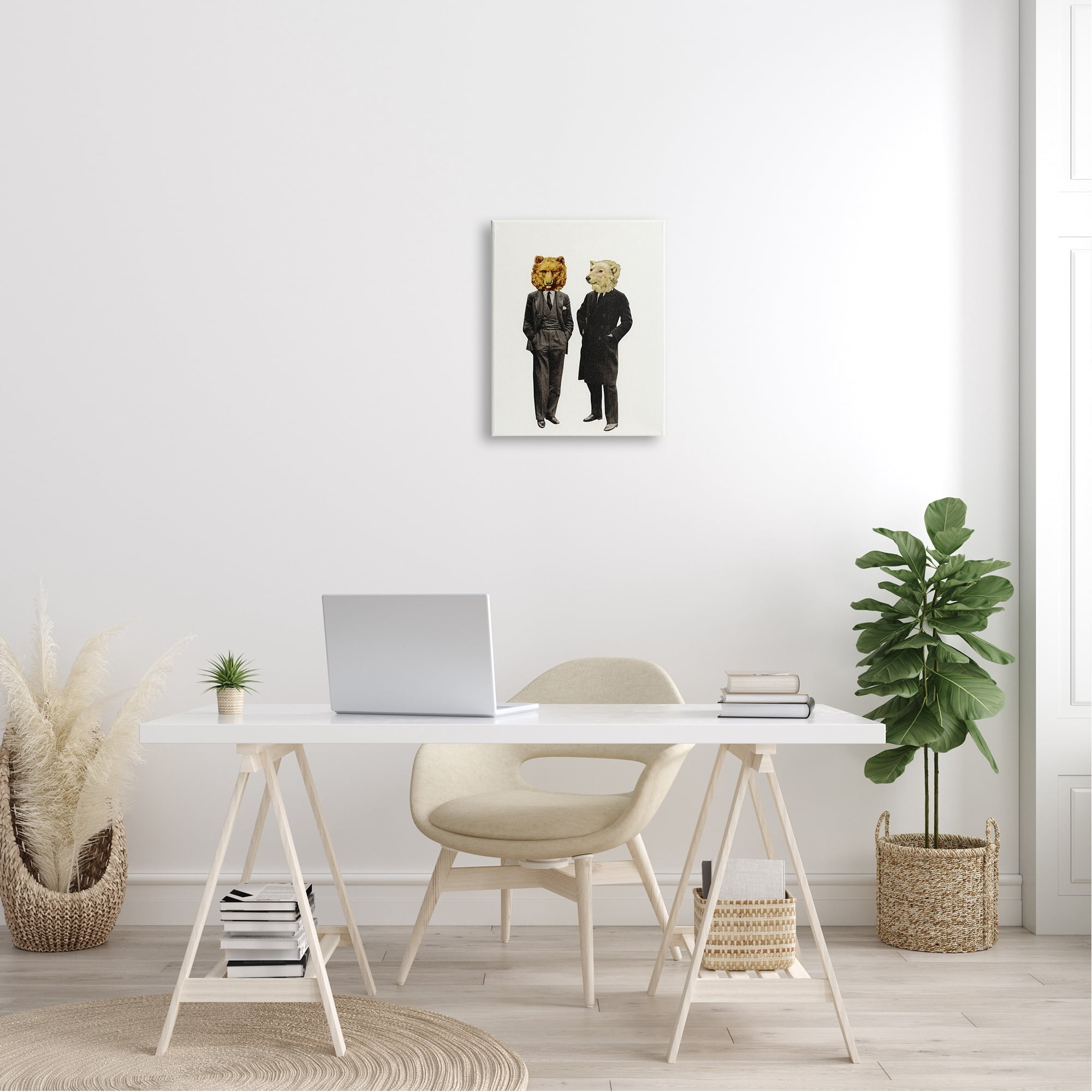 Stupell Industries Playful Polar Grizzly Bear Suit Jacket Fashion Canvas Wall Art, 24 x 30, Design by Cassia Beck