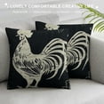 thumbnail image 3 of Qinduosi Vintage Farm Rooster Burlap Pillowcase Cushion Cover White, 3 of 5