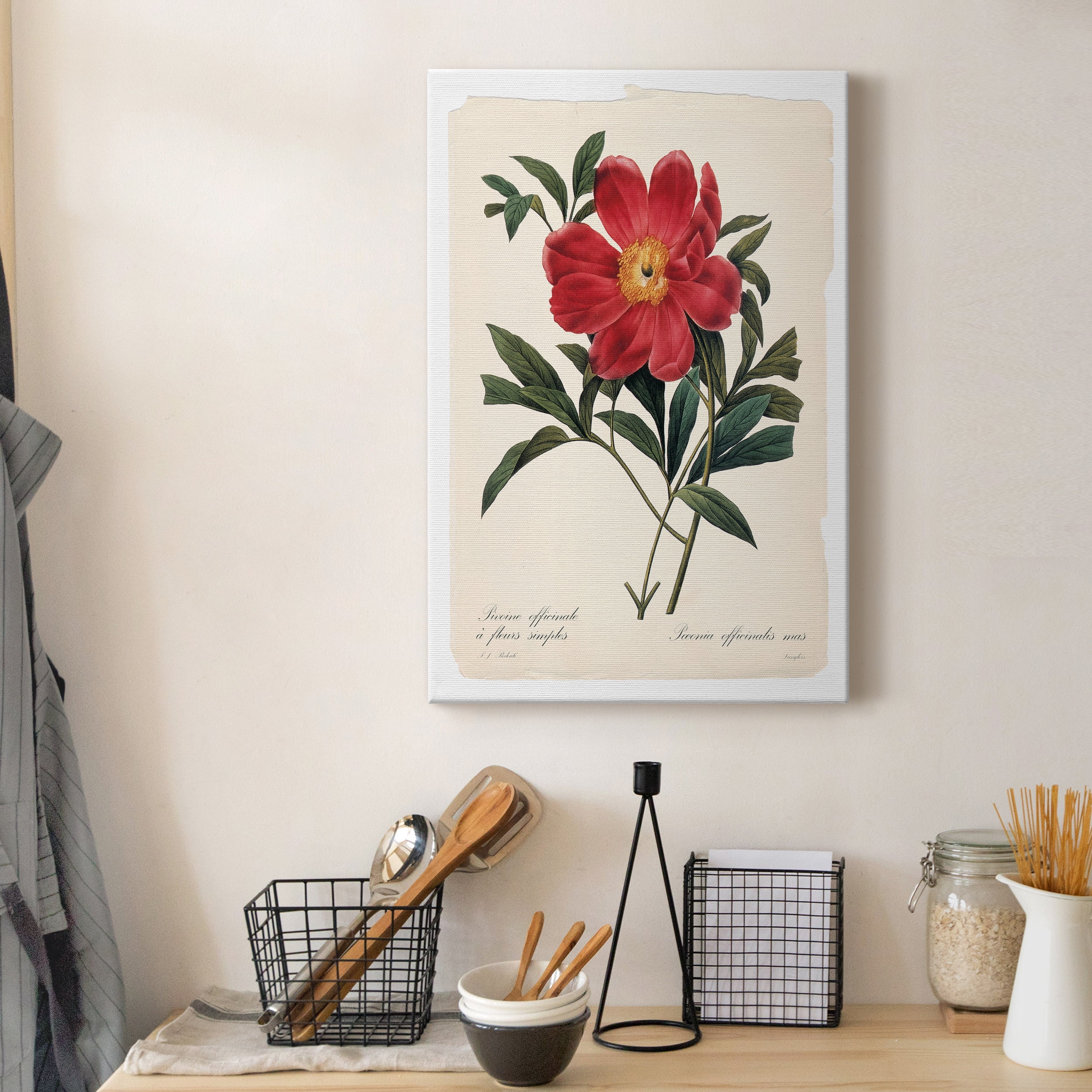 Red Botanical IV Premium Gallery Wrapped Canvas - Ready to Hang - 12 x 18