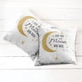 thumbnail image 6 of Ambesonne Moon Throw Pillow Cover 2 Pack, Loving Feel Stars Affection, 16", White and Dark Mustard, 6 of 7