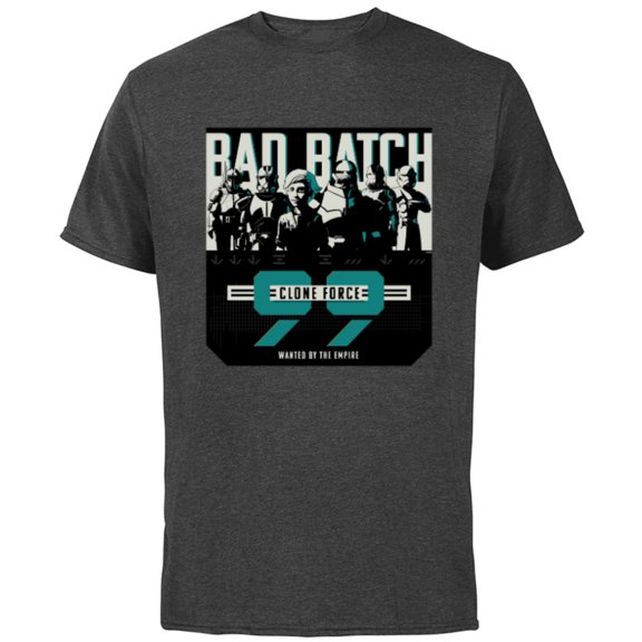 Star Wars The Bad Batch Clone Force 99 Wanted by the Empire - Short Sleeve Cotton T-Shirt for Adults - Customized-Charcoal