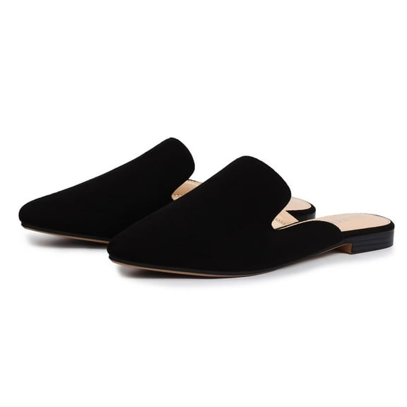 Women Mules Comfortable Slip On Pointed Toe Mules For Women Flats,Black 7